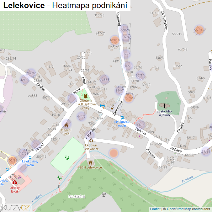 Mapa Lelekovice - Firmy v části obce.