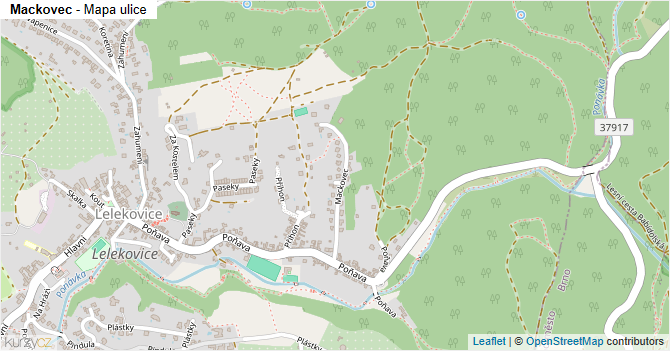 Mackovec - mapa ulice