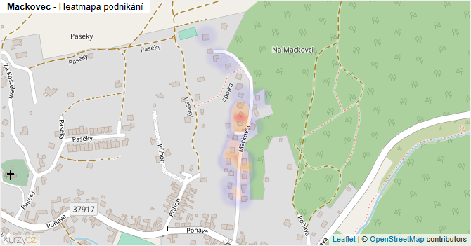 Mackovec - mapa podnikání