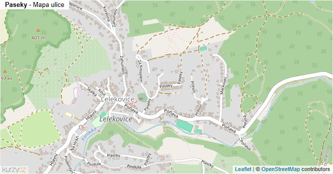 Paseky - mapa ulice
