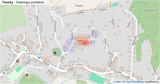 Paseky - mapa podnikání