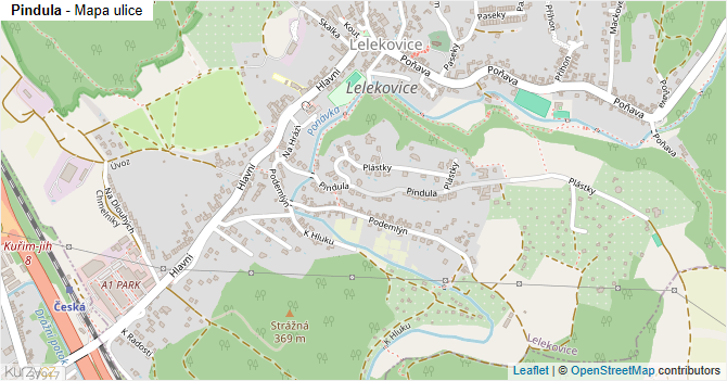 Pindula - mapa ulice