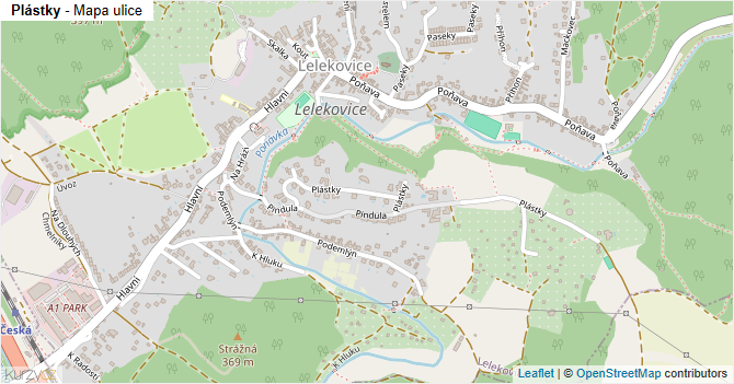 Plástky - mapa ulice