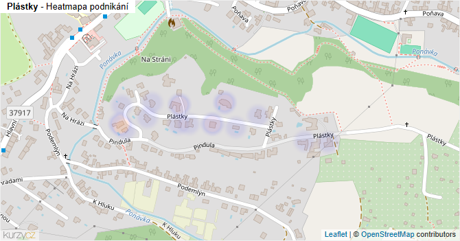 Plástky - mapa podnikání