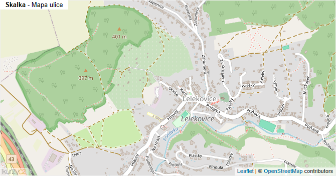 Skalka - mapa ulice