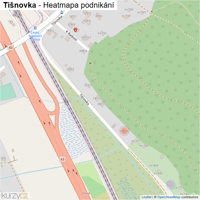 Mapa Tišnovka - Firmy v ulici.