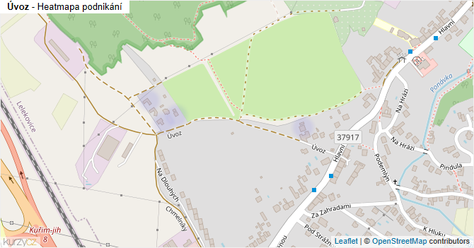 Úvoz - mapa podnikání