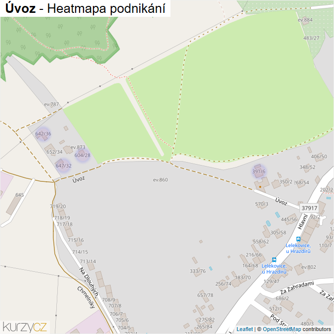 Mapa Úvoz - Firmy v ulici.