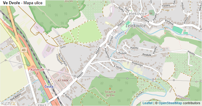 Ve Dvoře - mapa ulice