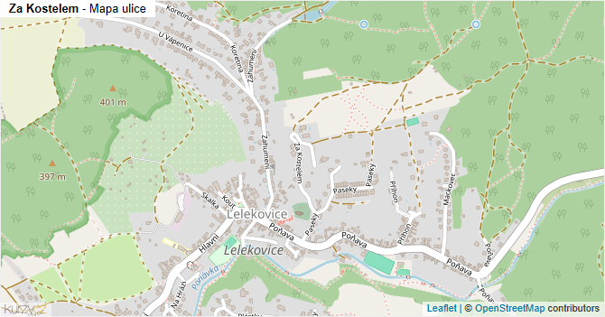 Za Kostelem - mapa ulice