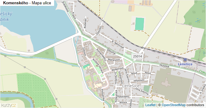 Komenského - mapa ulice