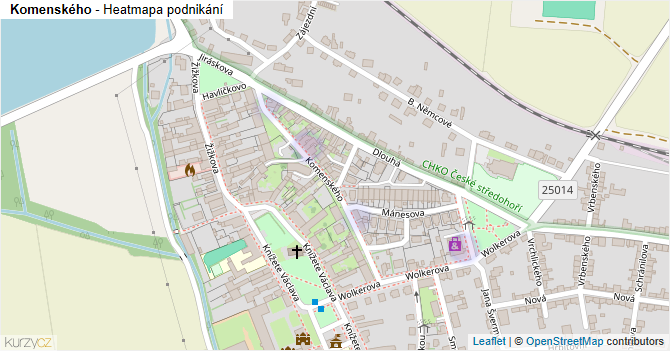 Komenského - mapa podnikání