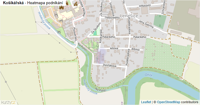 Košíkářská - mapa podnikání