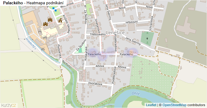 Palackého - mapa podnikání