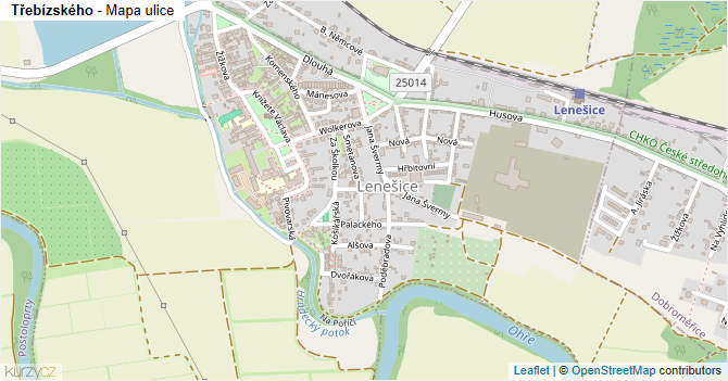Třebízského - mapa ulice