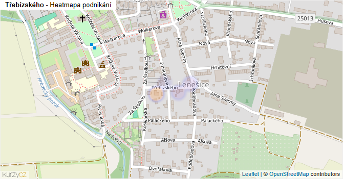 Třebízského - mapa podnikání