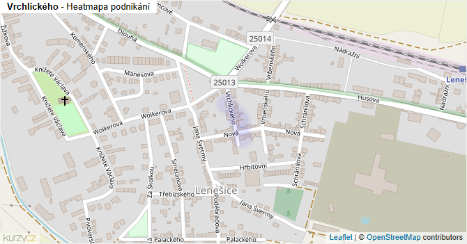 Vrchlického - mapa podnikání