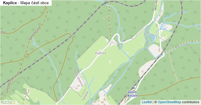 Kaplice - mapa části obce