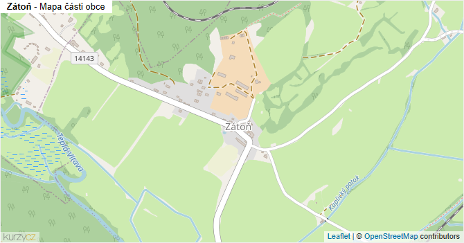 Zátoň - mapa části obce