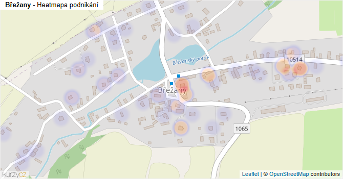 Břežany - mapa podnikání