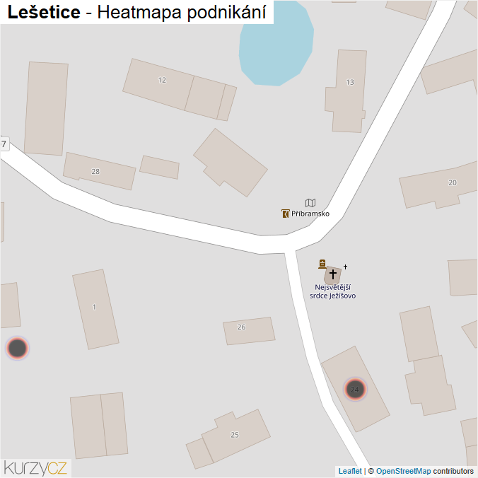 Mapa Lešetice - Firmy v obci.