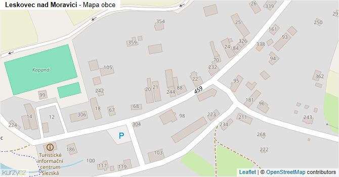 Leskovec nad Moravicí - mapa obce