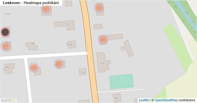 Leskovec - mapa podnikání