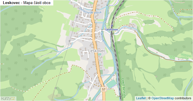 Leskovec - mapa části obce