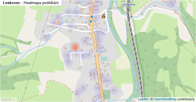 Leskovec - mapa podnikání