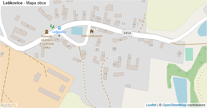 Leškovice - mapa obce