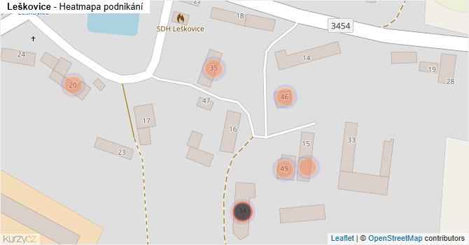 Leškovice - mapa podnikání
