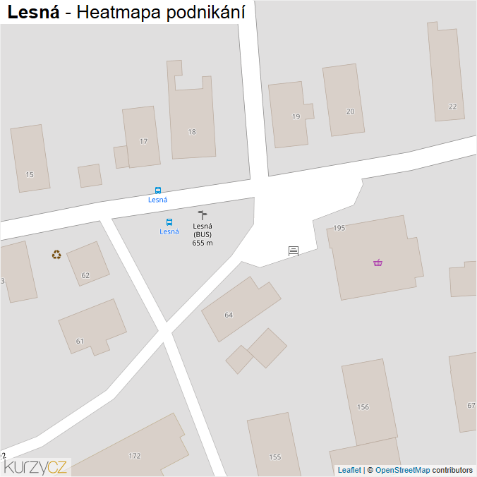 Mapa Lesná - Firmy v obci.