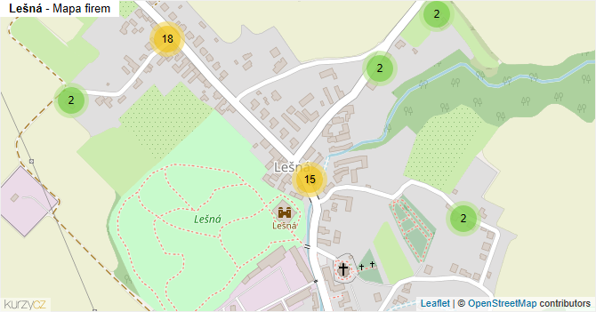 Lešná - mapa firem