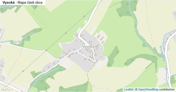 Vysoká - mapa části obce