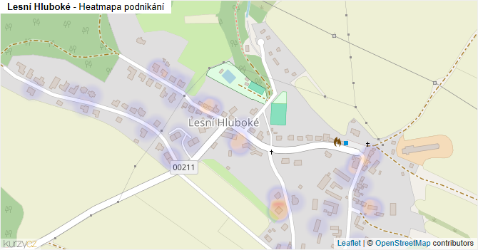 Lesní Hluboké - mapa podnikání