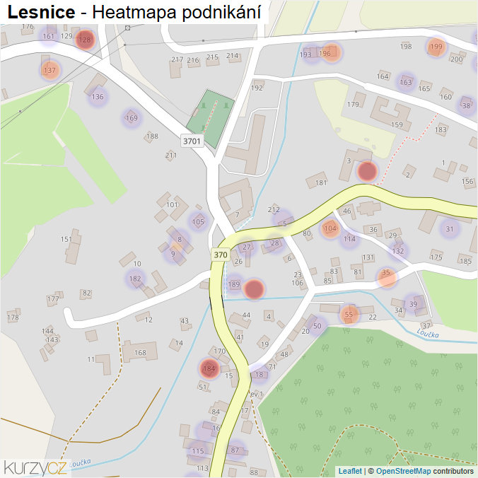 Mapa Lesnice - Firmy v části obce.