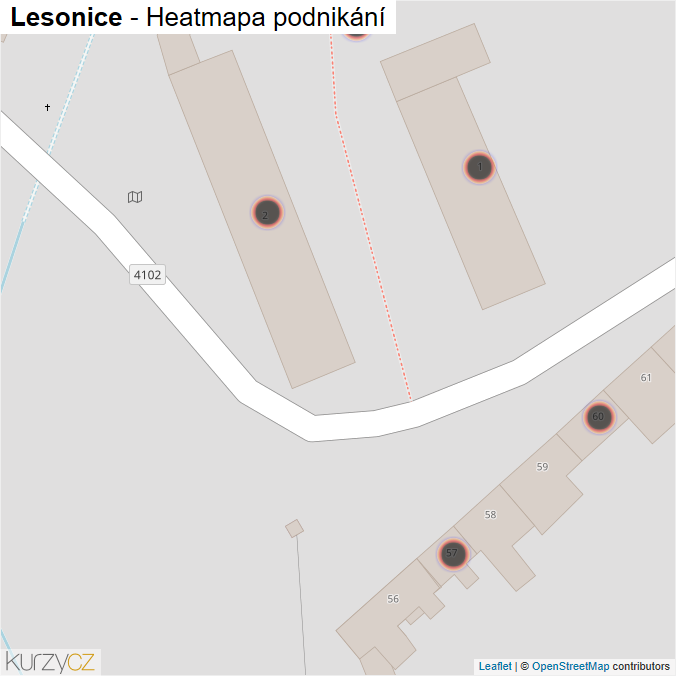 Mapa Lesonice - Firmy v obci.