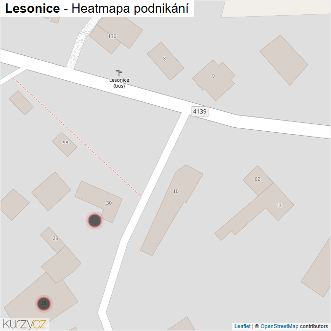 Mapa Lesonice - Firmy v obci.