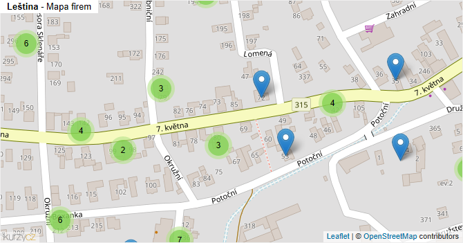 Leština - mapa firem