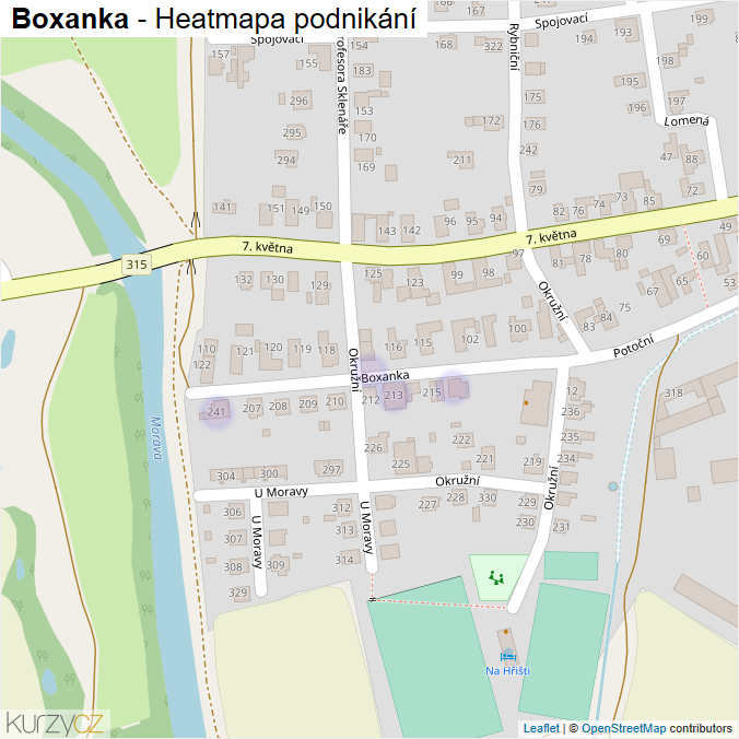 Mapa Boxanka - Firmy v ulici.