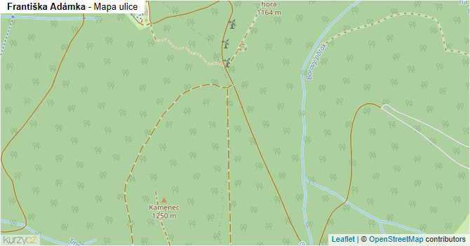Františka Adámka - mapa ulice