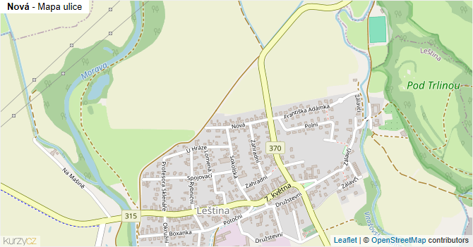 Nová - mapa ulice