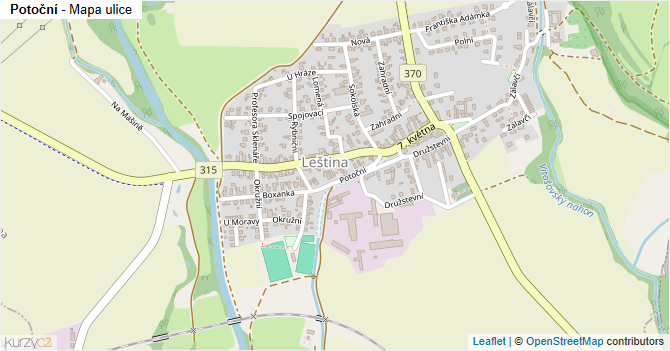 Potoční - mapa ulice