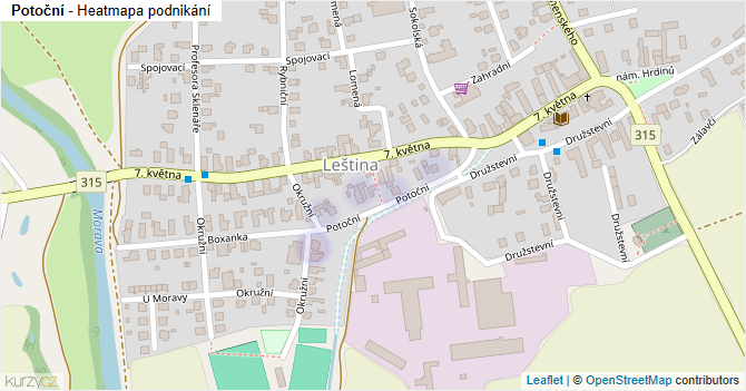 Potoční - mapa podnikání