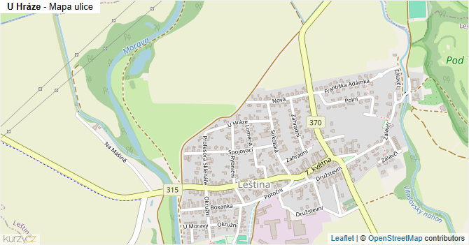 U Hráze - mapa ulice