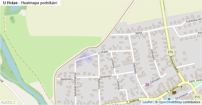 U Hráze - mapa podnikání