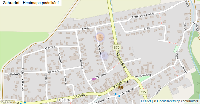 Zahradní - mapa podnikání