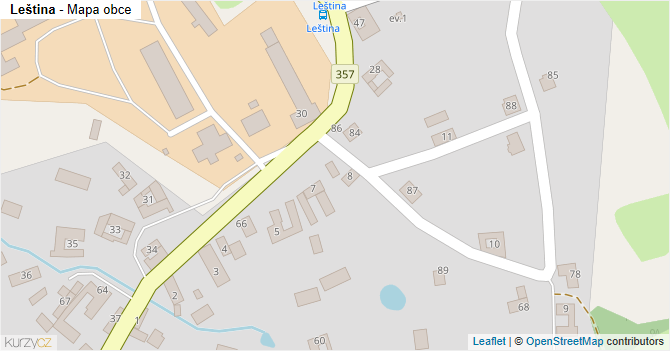 Leština - mapa obce