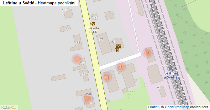 Leština u Světlé - mapa podnikání