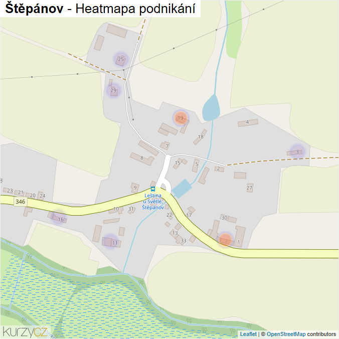Mapa Štěpánov - Firmy v části obce.